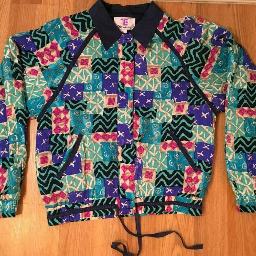 Oleg Cassini Vintage Silk Retro Style Jacket